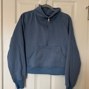 Women's Half-Zip Pullover Hoodie - Slate Blue